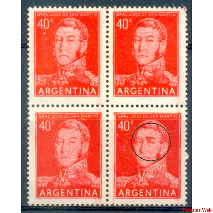 ARGENTINA GJ1040 MATE CUADRO MINT VAR. CEJA ROTA U$10.00