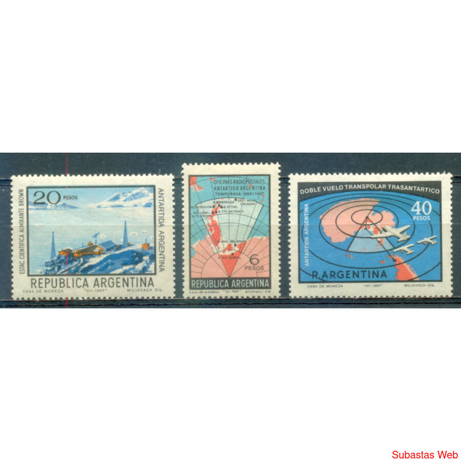 ARGENTINA GJ1438/1440 ANTARTIDA SERIE COMPLETA NUEVA U$3.00