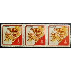 BRASIL AÑO 1980, SCOTT 1704, MINT, TIRA X 3