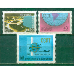 ARGENTINA GJ1453/1455. CONGRESO CCIT. SERIE NUEVA. U$2.00