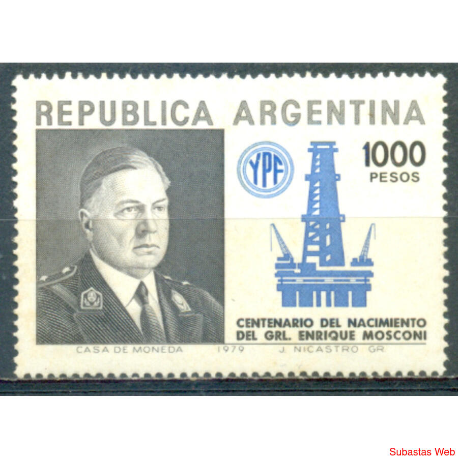 ARGENTINA GJ1904 GENERAL ENRIQUE MOSCONI. EJEMPLAR MINT