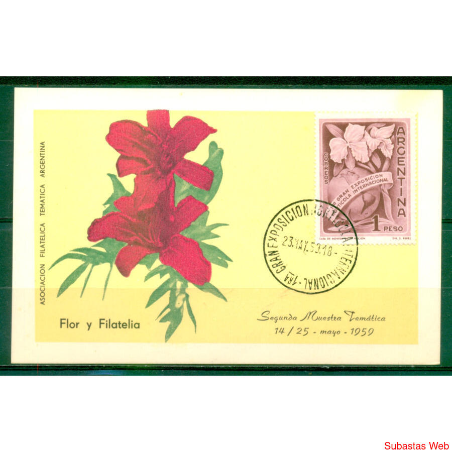 ARGENTINA GJ1118 EXPOSICIÓN  HORTÍCOLA. RARA TARJETA MÁXIMA!