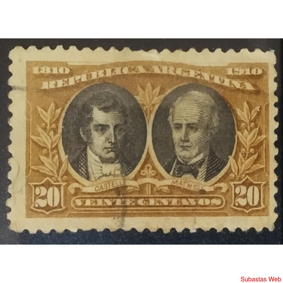 ARGENTINA AÑO 1910, GJ 308, USADA