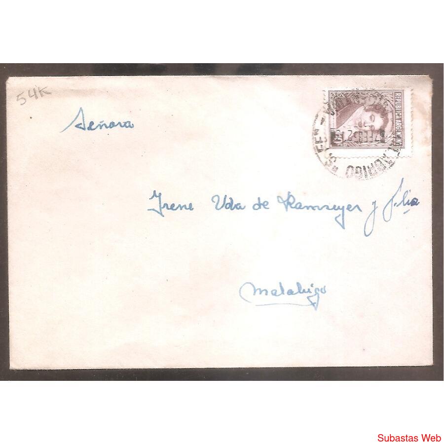 ARGENTINA  1935  SOBRE CIRCULADO 54K