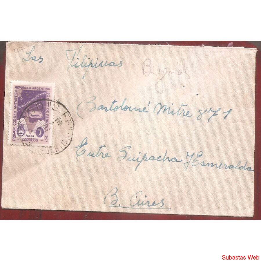 ARGENTINA 1947  SOBRE CIRCULADO NUMERO  97