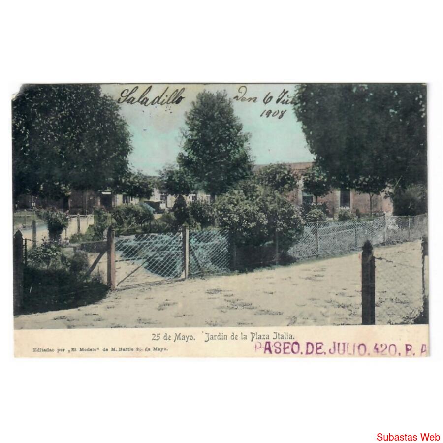 ARGENTINA • 25 de Mayo • Jardín de la Plaza Italia • 1908