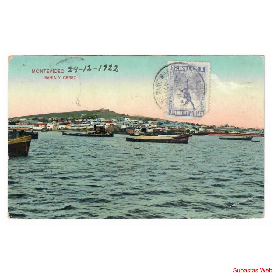 URUGUAY • MONTEVIDEO • BAHÍA Y CERRO • 1922