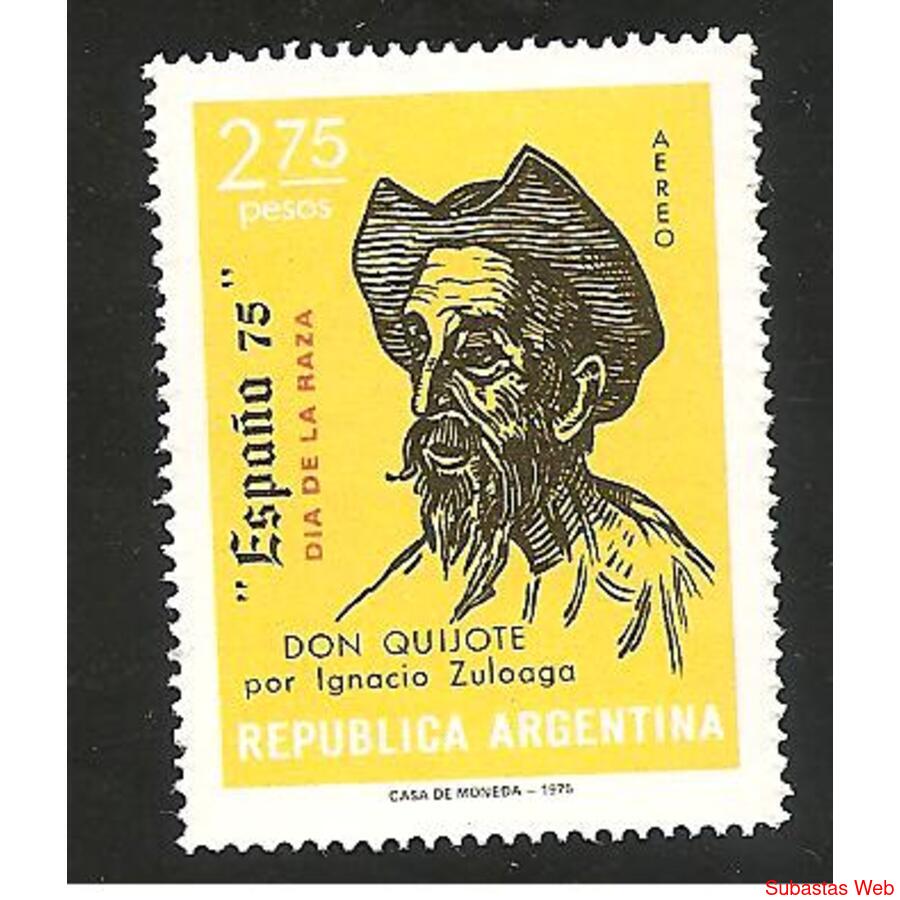 ARGENTINA 1975(MT A148)  DIA DE LA RAZA: DON QUIJOTE  MINT