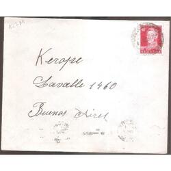 ARGENTINA  1957  SOBRE CIRCULADO  NUMERO  127M