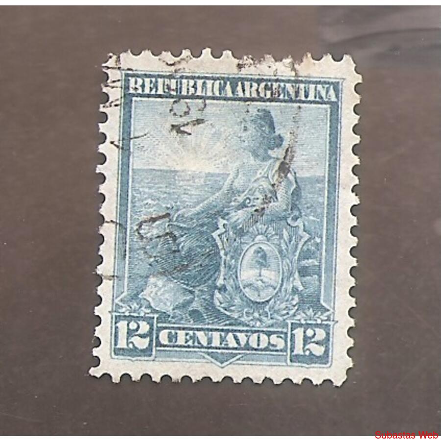 ARGENTINA 1899(118A) LIBERTAD SENTADA:  DENTADO 12.25  USADA