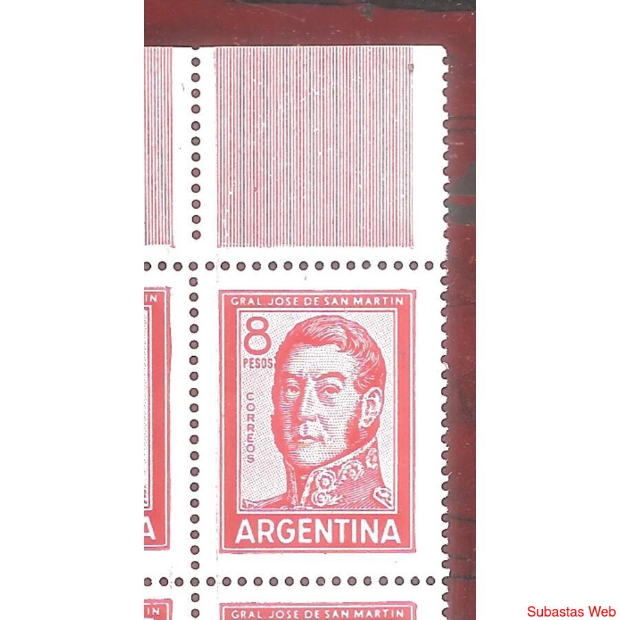 ARGENTINA 1965(706) SAN MARTIN  TIPOGRAFIA  CON  COMPLE  MIN