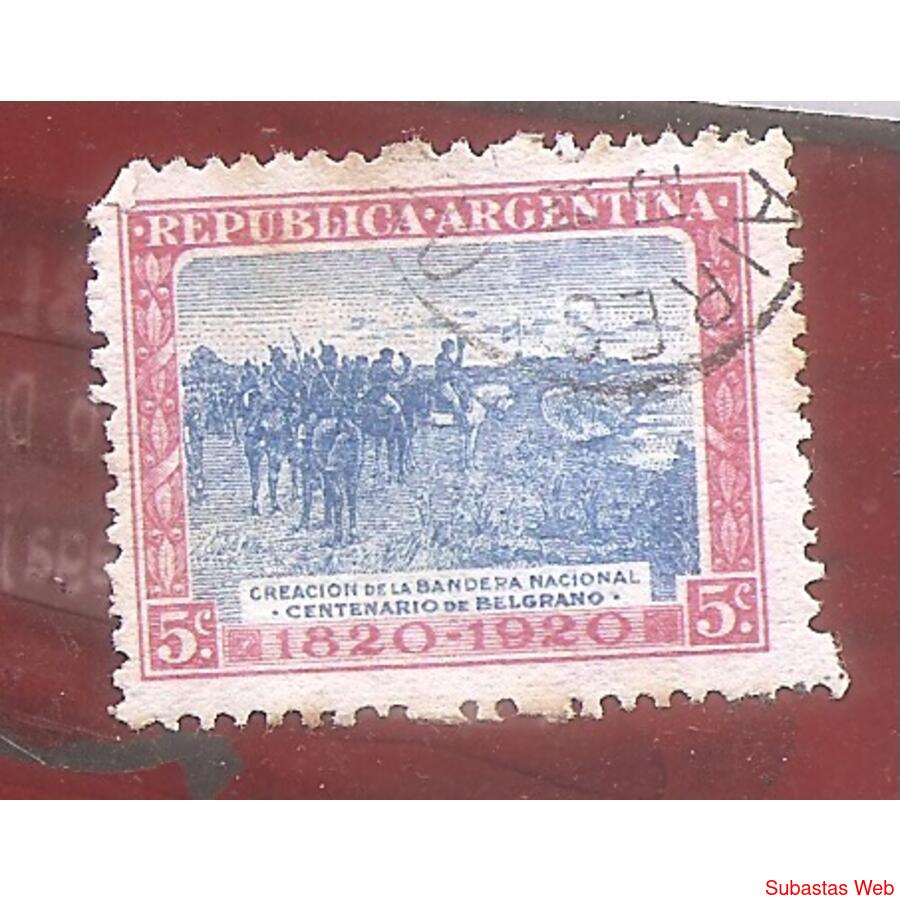 ARGENTINA 1920(253) FALLECIMIENTO DE BELGRANO  USADA