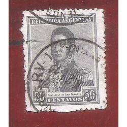ARGENTINA 1918(239) SAN MARTIN EN RECUADRO, SINFILI USADA