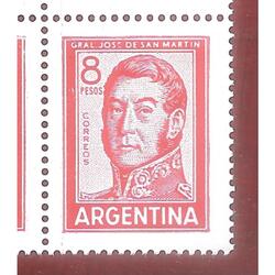 ARGENTINA 1965(706)  PROCERES Y RIQ. SAN MARTIN DE $8  MINT