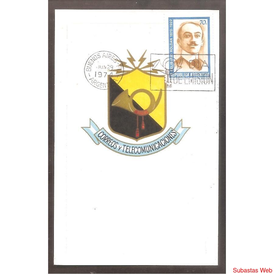 ARGENTINA 1974(979) TARJETA PDE CENTENARIO DE BELISARIO ROLD