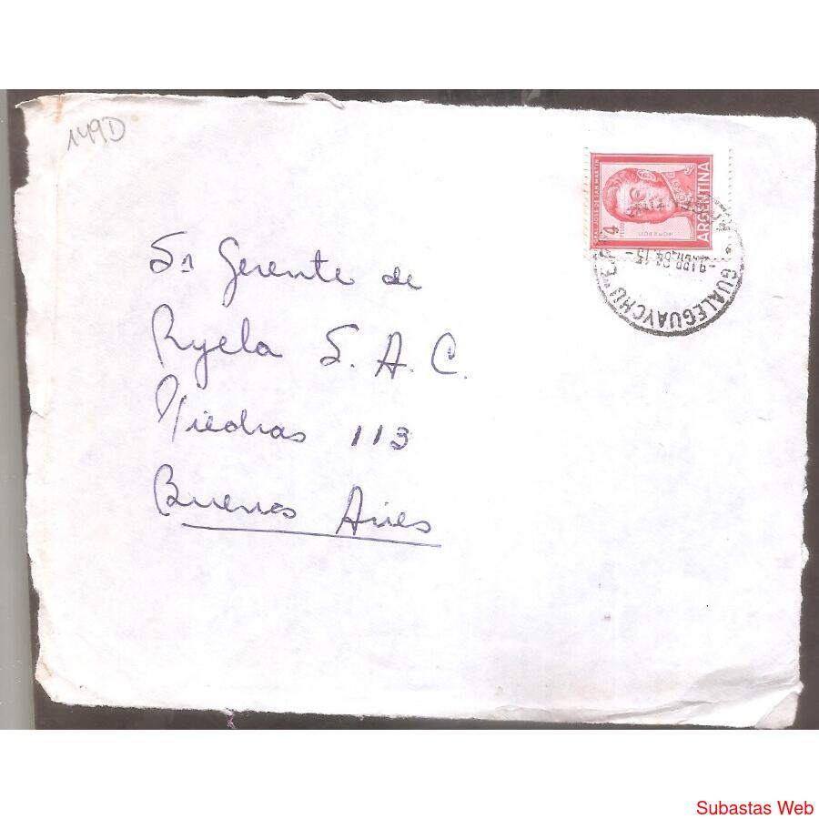 ARGENTINA  1964  SOBRE CIRCULADO  NUMERO   149D