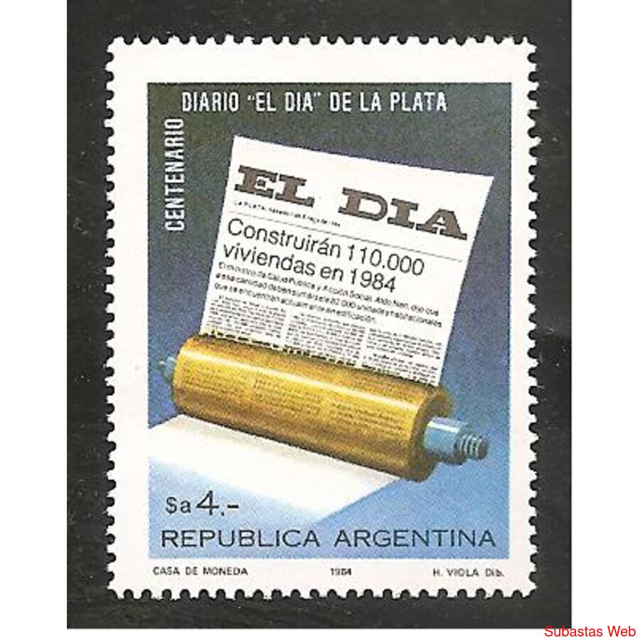 ARGENTINA 1984(1454) DIARIO EL DIA DE LA PLATA  MINT