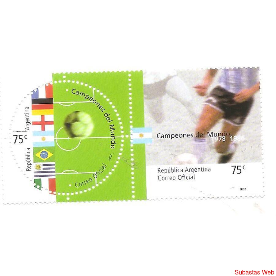 ARGENTINA 2002(2469-70) CAMPEONES MUNDIALES DE FUTBOL,  MINT
