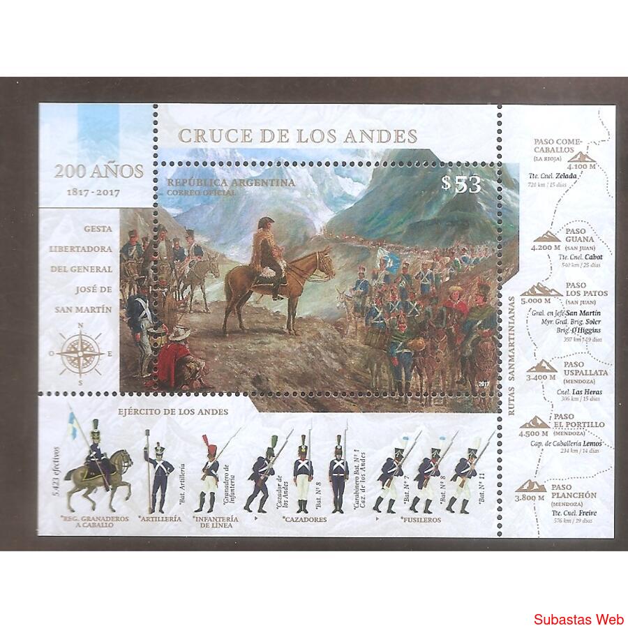 ARGENTINA  2017(BLOCK267)  CRUCE DE LOS ANDES  MINT