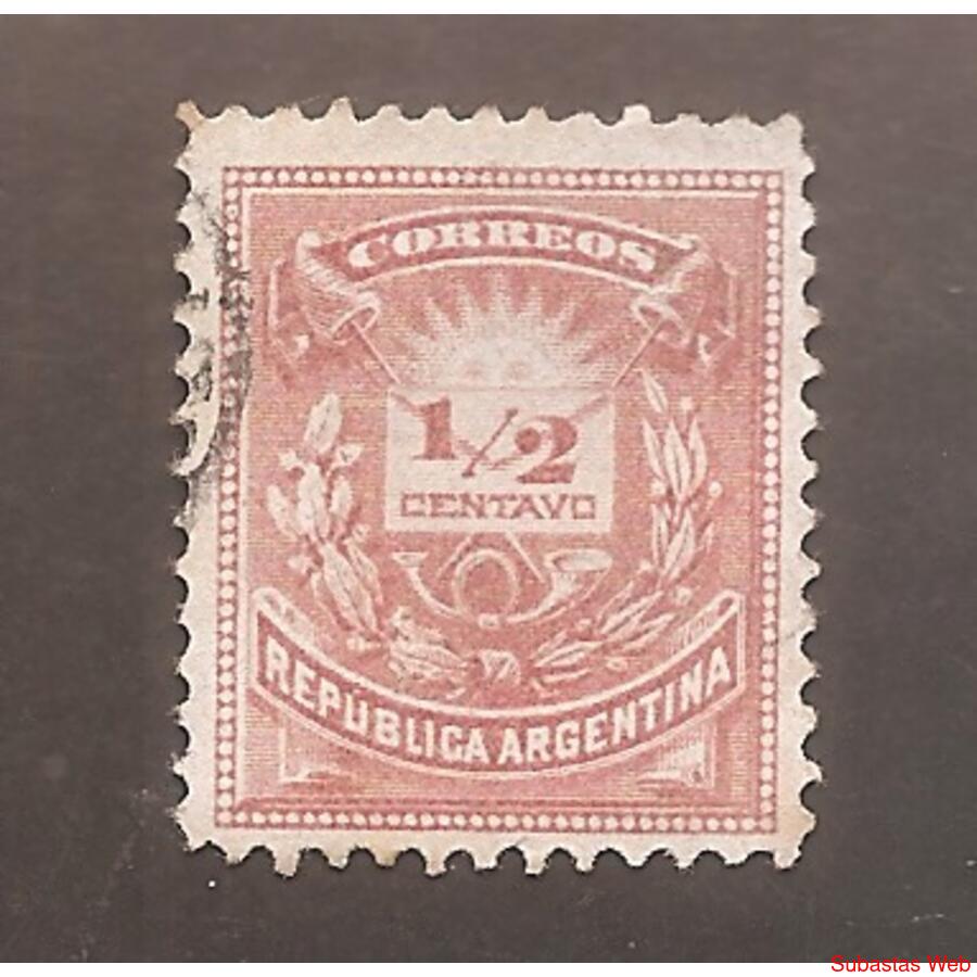 ARGENTINA 1884(57) DIBUJO DE UNA CARTA, GRABADO,   USADA