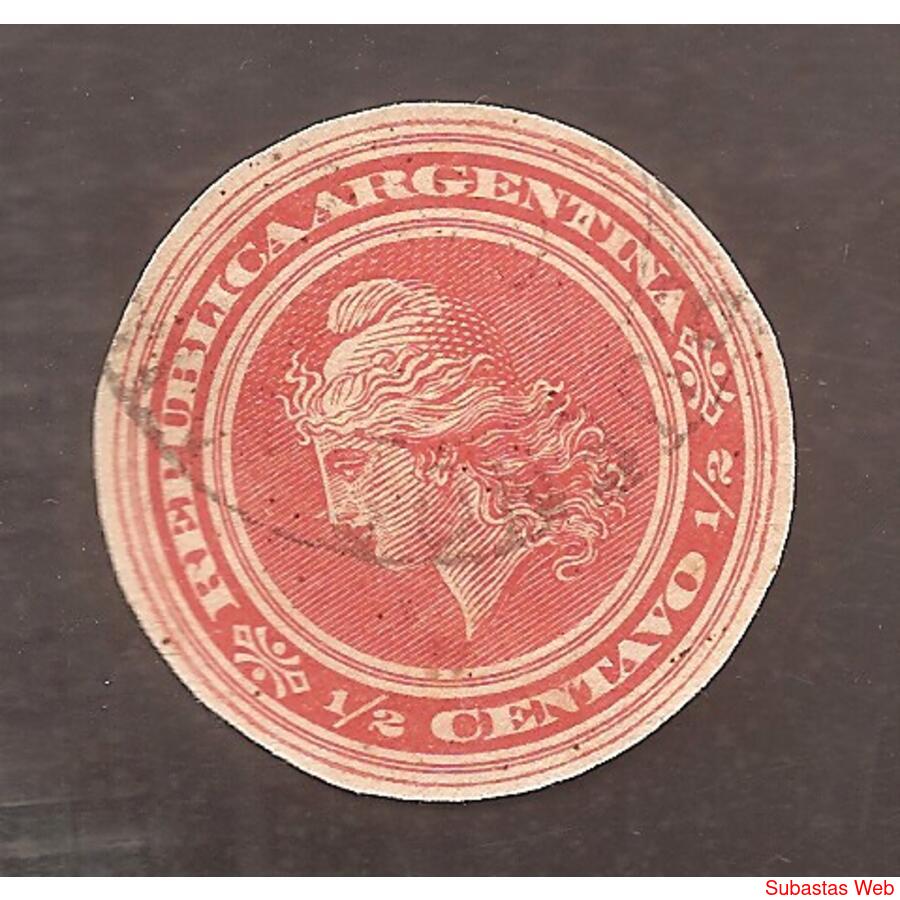 ARGENTINA 1902(FAJ35)  CABEZA DE LIBERTAD CORTADA DE FAJA