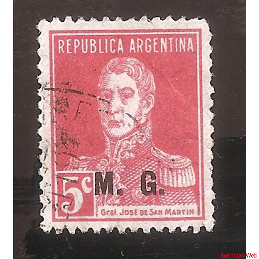ARGENTINA 1923(301-194) SAN MARTIN SIN PUNTO  MINIST.: M.G.