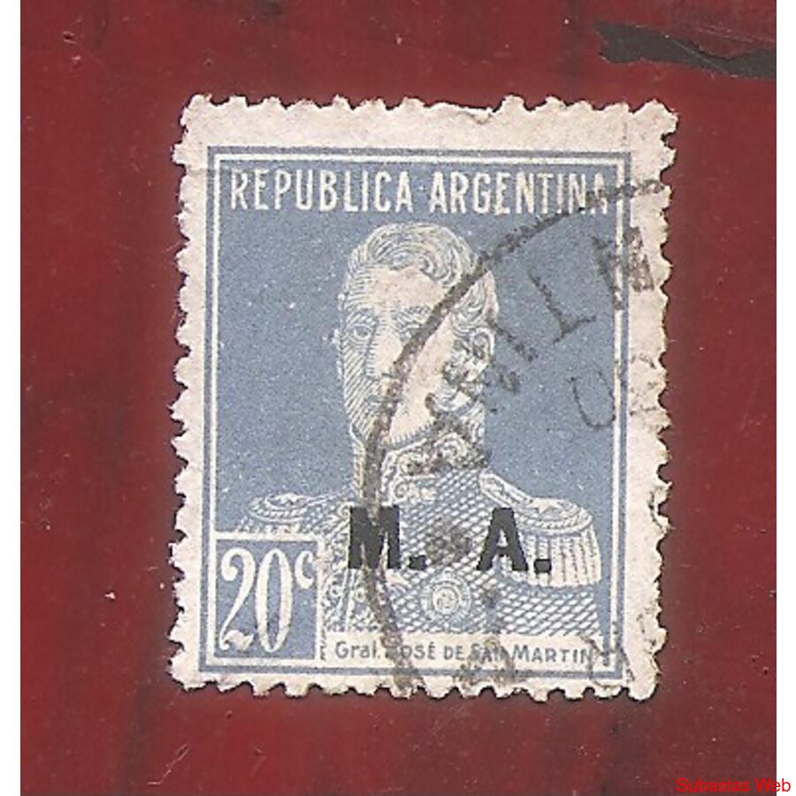 ARGENTINA 1923(304-191) SAN MARTIN SIN PUNRO, MINIST.: M.A.