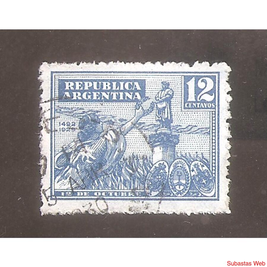 ARGENTINA  1929(325)  DIA DE LA RAZA,  USADA