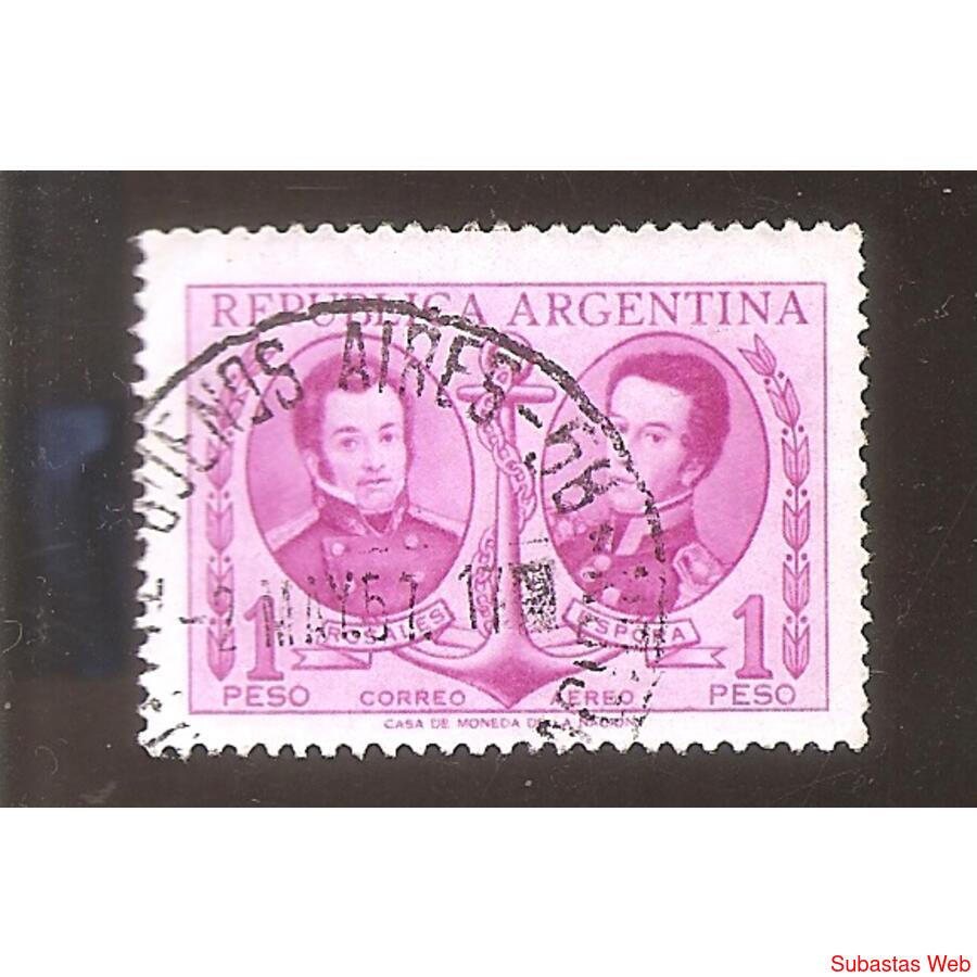 ARGENTINA 1957(A44)  CENTENARIO DEL ALMIRANTE BROWN  USADA