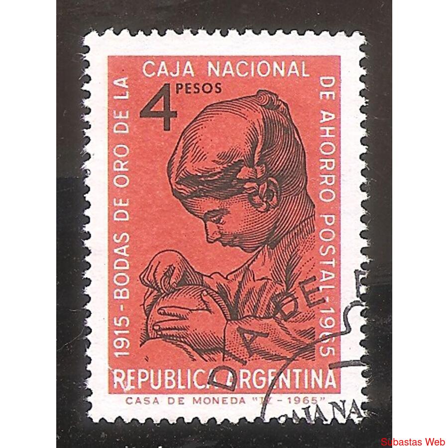 ARGENTINA 1965(701) ANIVERSARIO DE LA CAJA DE AHORRO  USADA