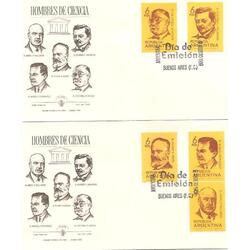 ARGENTINA 1969(840-44) 2 SOBRES PDE: HOMBRES DE CIENCIA