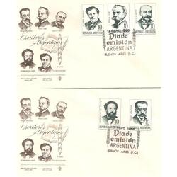 ARGENTINA 1966(763-67) 2 SOBRES PDE: ESCRITORES ARGENTINOS