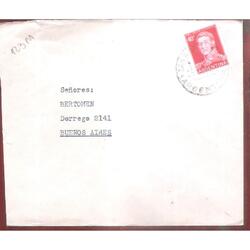ARGENTINA  1956  SOBRE CIRCULADO NUMERO  123M
