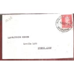ARGENTINA  1957  SOBRE CIRCULADO  NUMERO  124A