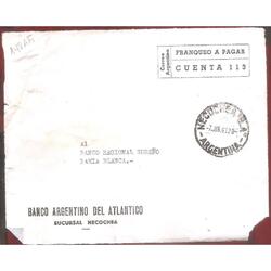 ARGENTINA  1963  SOBRE CIRCULADO  NUMERO  148AÑ