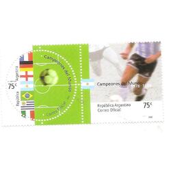 ARGENTINA 2002(2469-70) CAMPEONES MUNDIALES DE FUTBOL,  MINT
