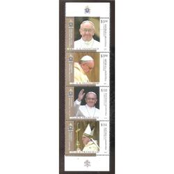 ARGENTINA 2013(3978-81  papa francisco  con borde hoja  min