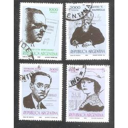 ARGENTINA 1982(1327-30  SERIE AUTORES ARGENTINOS  USADAS