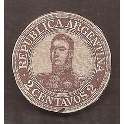 ARGENTINA 1906(FAJ41)  CABEZA DE SAN MARTIN  DE FAJA 41