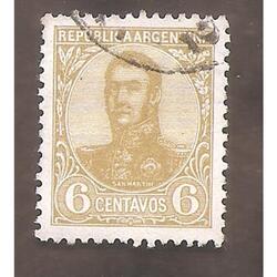 ARGENTINA  1908(138) SAN MARTIN EN OVALO CON FILIGRANA  USAD