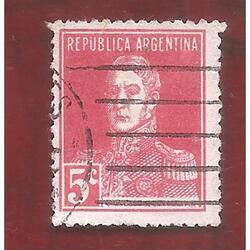 ARGENTINA 1931(301B) SAN MARTIN SIN PUNTO, TIPOGRAFIA   USAD
