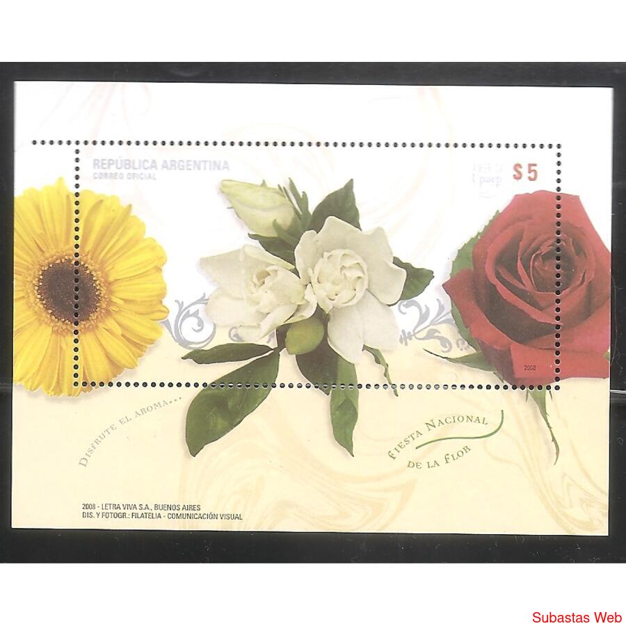 ARGENTINA 2008(BLOCK 136) FIESTA NACIONAL DE LA FLOR  MINT