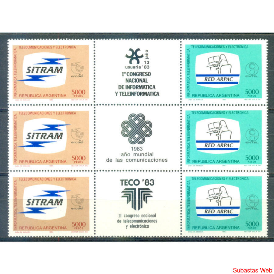 ARGENTINA GJ2084/2083EN SITRAN  ARPAC CON 3 ENTRECINTAS U$20