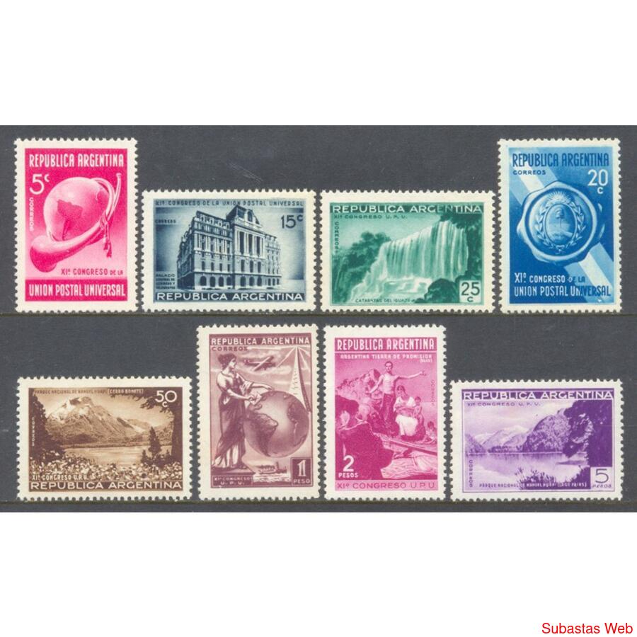 ARGENTINA GJ823/830 SERIE COMPLETA U.P.U NUEVA MB. U$105.00