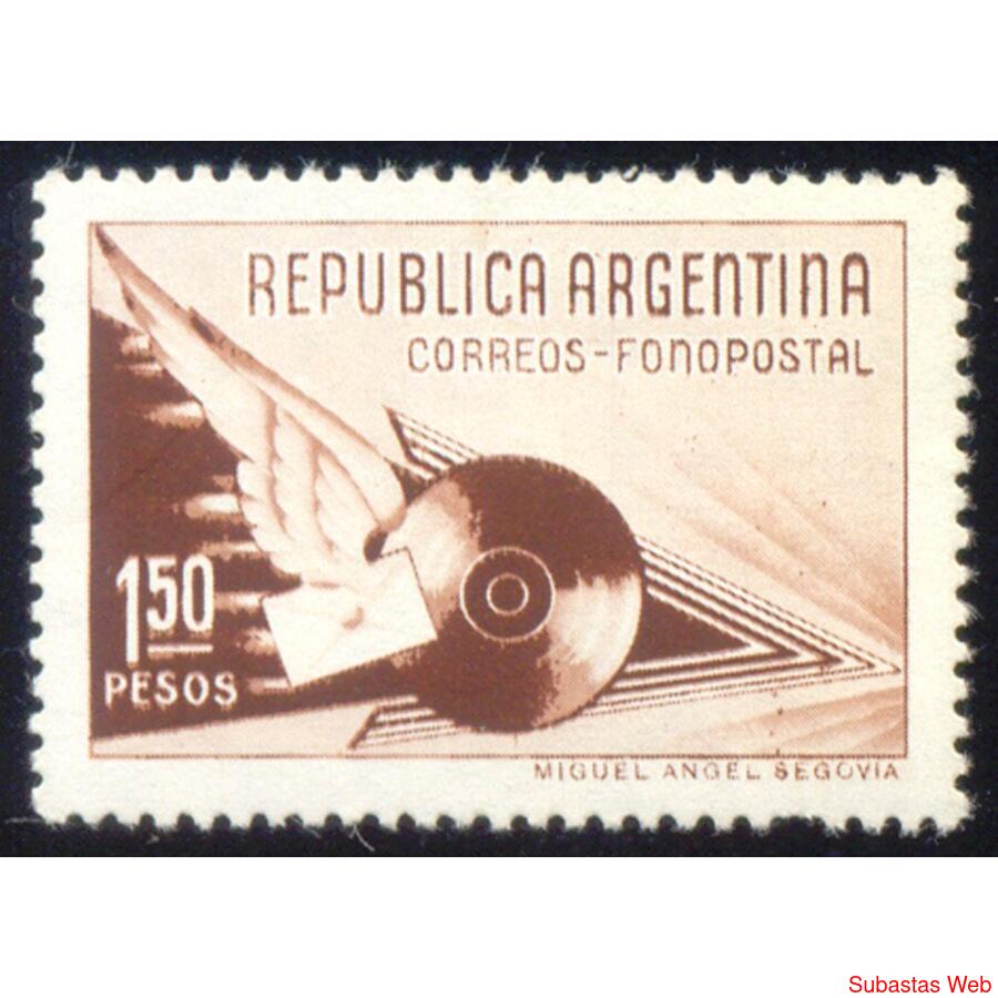 ARGENTINA GJ938 FONOPOSTAL EL VALOR ALTO DE SERIE NUEVO U$53