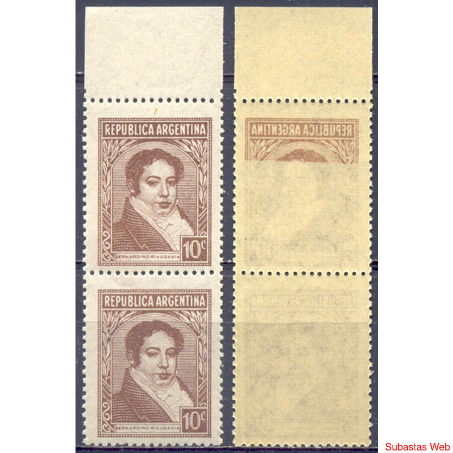 ARGENTINA GJ774 PAREJA MINT BH RETINTADO PARCIAL AL DORSO!!!