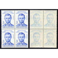 ARGENTINA 1168A LINCOLN CUADRO PAPEL SATINADO + RETINTADO!!!