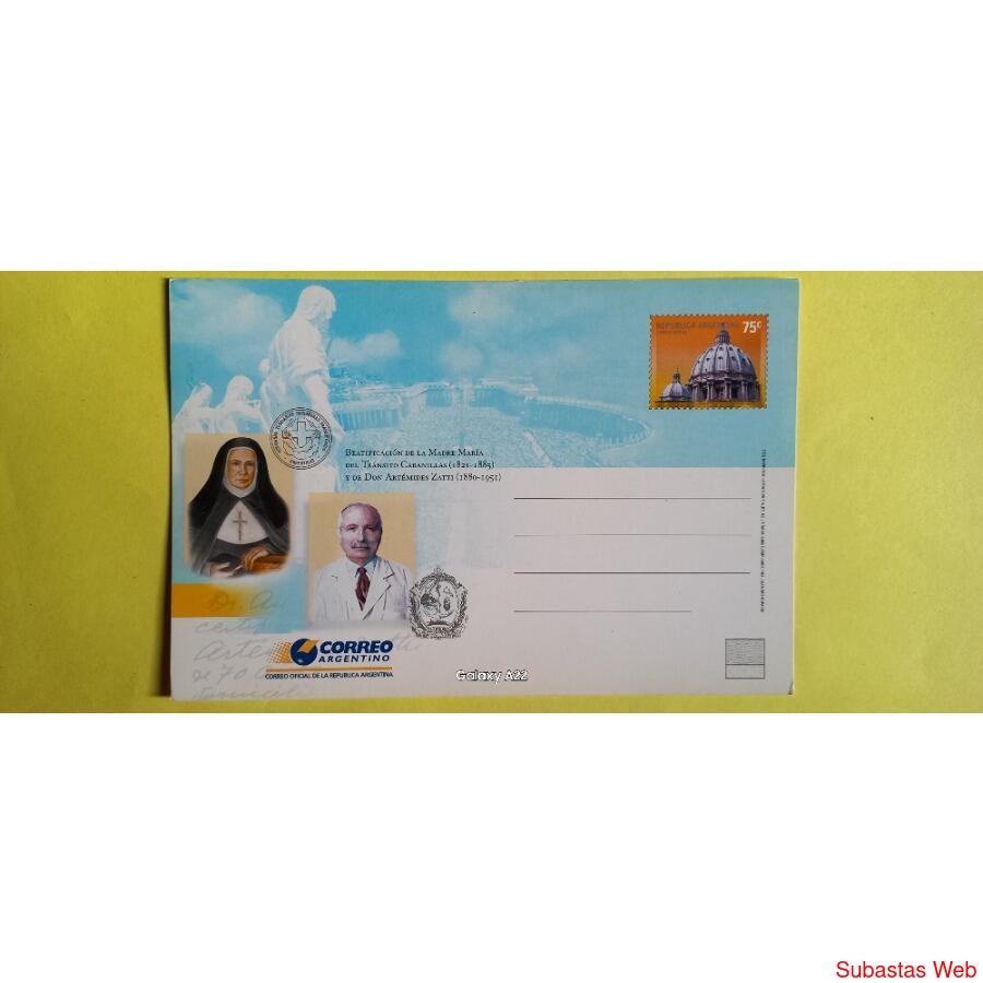 Entero Postal Beatificación Cabanillas - Zatti