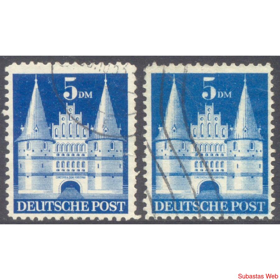 ALEMANIA BIZONA. Yv 68 Los 2 TIPOS: 1 y 2. RARO. VC: € 35.00