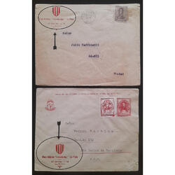 1922 ++ 2 ANTIGUOS SOBRES DEL CLUB *ESTUDIANTES DE LA PLATA*